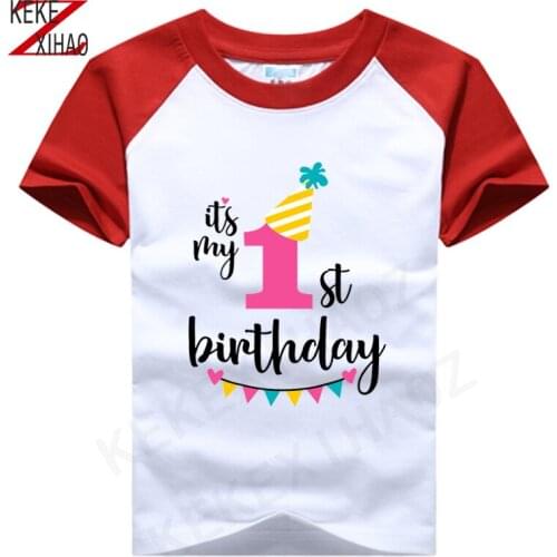 Summer 2020 Happy Birthday Number 1~3th Unisex Kids T-shirts Birthday Christmas Boys T Shirt Cotton T-shirt Baby Girl Kid Cloth