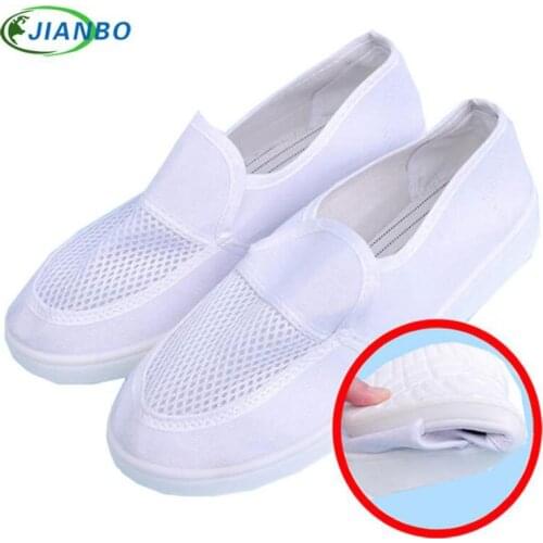 Summer Shoes Anti-static Canvas Breathable Shoes Men Running PVC Casual Dust Free Room Work Breathable Unisex Safety Boots
