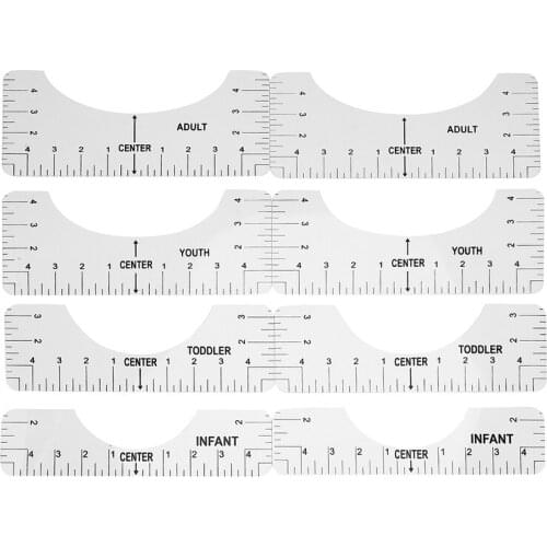 Tshirt Ruler Guide T-Shirt Placement Ruler Guide Vinyl T-Shirt Alignment DIY Tool Design Craft Tool Set of 2