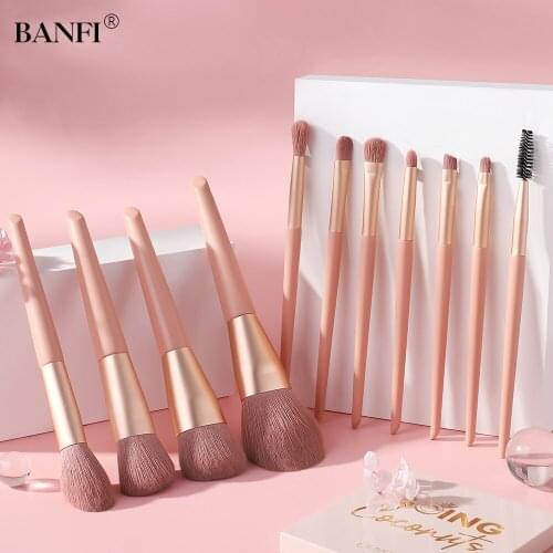 BANFI 11 sticks pink Makeup Brush Brushes Set 2021New Soft Hair Powder Foundation Eyebrow Eyeshadow eyeshadow brush