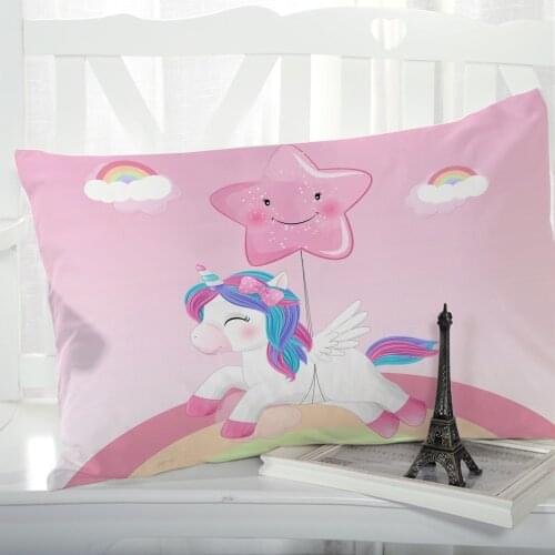 Rainbow Unicorn 1pc Cartoon Princess Childrens Pillow cover Pillow case Bedding Pillowcase Pillowcovers decorative baby girls