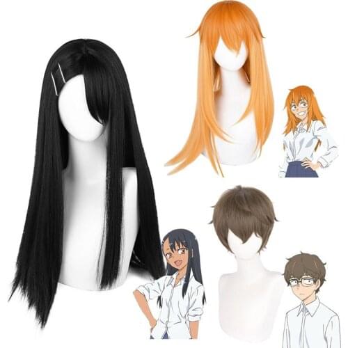 New Anime IJIRANAIDE NAGATORO SAN Nagatoro Hayase Cosplay Wig Long Black Heat Resistant Synthetic Hair