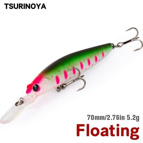 TSURINOYA Floating Minnow Fishing Lure Ranger 70F 70mm 5.2g Hard Baits Bass Pike Jerkbait Wobblers Swimbait Crankbaits Lures