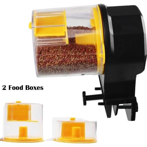 Adjustable Aquarium Automatic Fish Feeder Tank Timer Dispenser Feeders Pond Food Feeder Feeding with 2 Fish Food Dispensers
