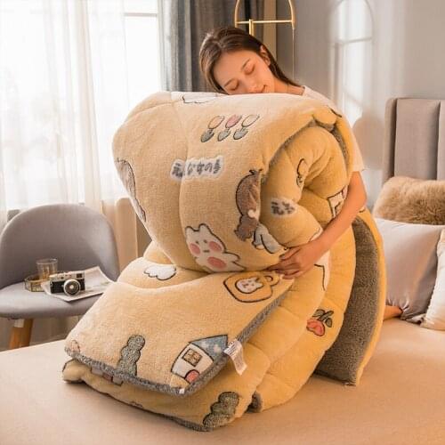 Luxury Winter Autumn Soft Warm Australia Berber Fleece Cashmere Comforter Duvet Quilted Thicken Sanding Bedding Quilt/Blanket