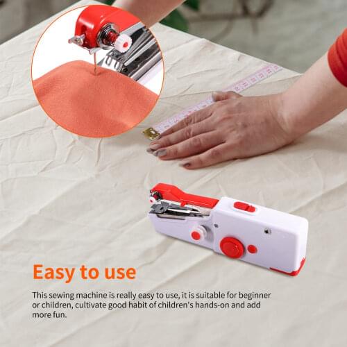 Handheld Sewing Machine Mini Portable Battery Powered Electric Sewing Machine Easy Operation Handy Stitching Tool For Beginner