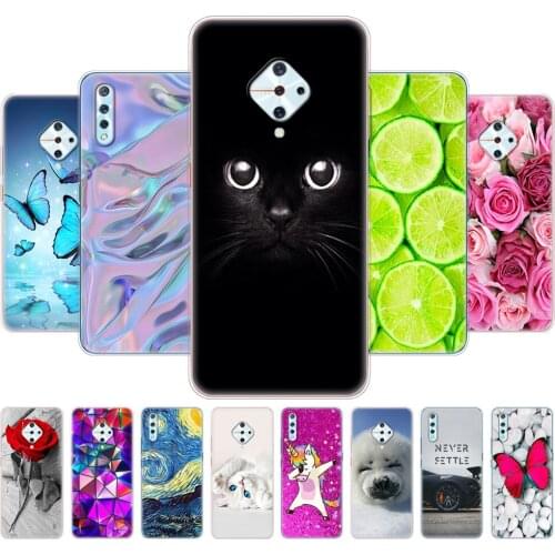 For VIVO V17 Phone Cases on Vivo V17 Neo V 17 V17Neo VIVOV17 Cover Silicon Soft TPU Back Coque 6.38 Inch Shell Cat Tiger Flower