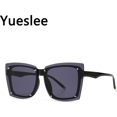 46636 Big Frame Metal Square Luxury Sunglasses Men Women Fashion Shades Uv400 Vintage Glasses Men Sunglasses