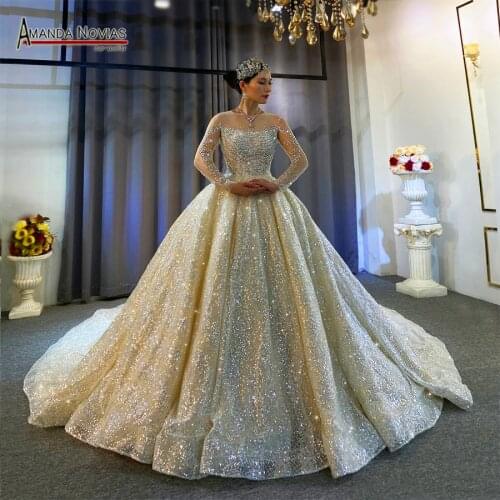 Ins hot fashion wedding dress amanda novias brand real work bridal dress