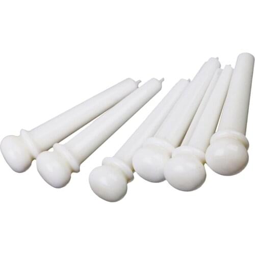 Tooyful High Quality 6Pcs Cattle Bone Endpin Bridge End Pin for Acoustic Guitar Musical Stringed Instruments Portable Accessory