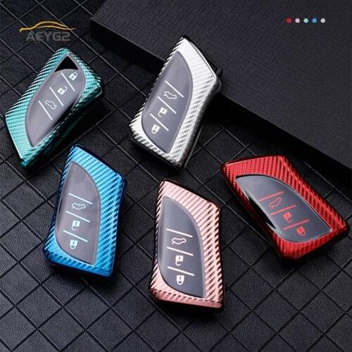 Carbon Fiber TPU Car Remote Key Cover Case Fob Shell For Lexus UX200 UX250h ES200 ES300h ES350 US200 US260h ES260 LS350 LS500h