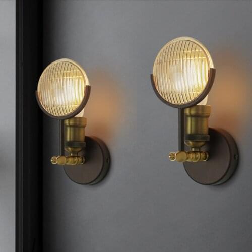 Retro Loft Metal Wall Sconce Light Fixture Luminaire Vintage American Bedside Wall Lamp Industrial Home Decor Aisel Corridor E27