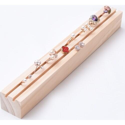 New Fashion Long Solid Wood Ring Earrings Display Tray Jewelry Display Tray Jewelry Display Holder Ring Display Rack