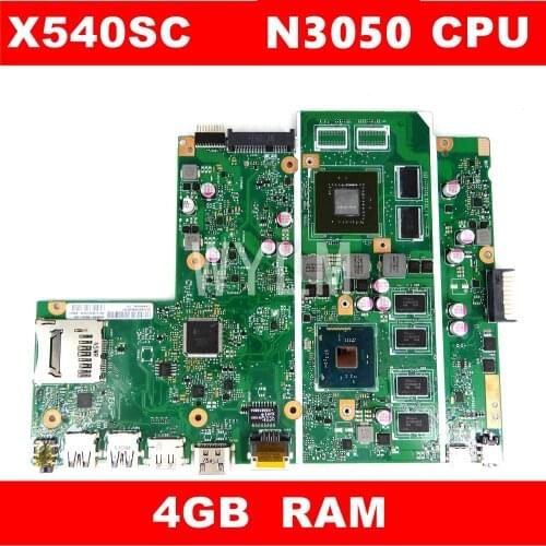 X540SC N3050 CPU 4GB RAM N15V-GL1-KB-A2 mainboard REV 2.0 For ASUS X540S X540SC laptop motherboard 90NB0C10-R00010 Free Shipping