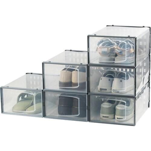 Storage Shoe Boxes Transparent Plastic Shoe Box Foldable Shoe Box Rack Home Shoe Storage Box Portable Shoe Cabinet