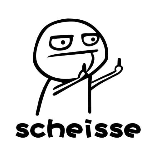 20cm*18.8cm German language scheisse Funny Car Styling Decal Stickers Accessories Black/Silver