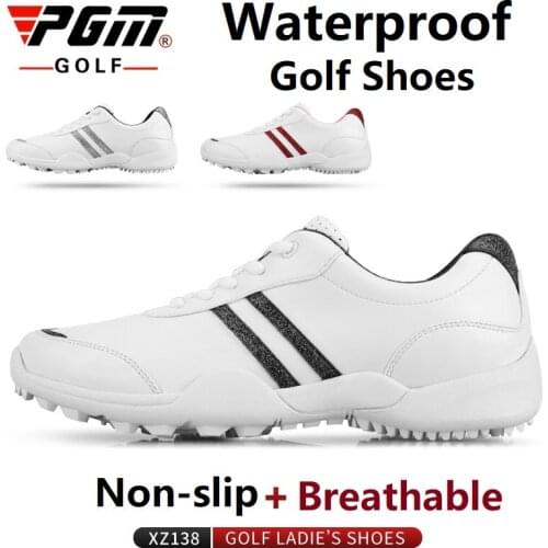 PGM Women Golf Shoes Anti-slip Breathable Golf Sneakers Ladies Super Fiber Waterproof Shoes Outdoor Sports Leisure Trainers