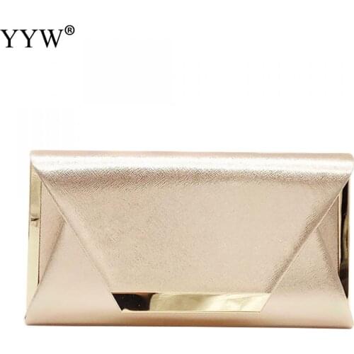Champagne Envelope Bag Women Clutch Solid Party Evening Bags With Sling Crossbody Bags Ladies Wedding Purse 2019 Sac A Main