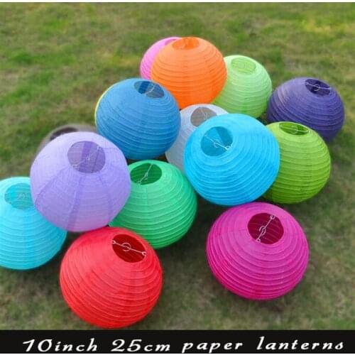 10 Inch 12 Colors Round Paper Lanterns For Art Home Wedding and Party Decoration Chinese Paper Lanterns