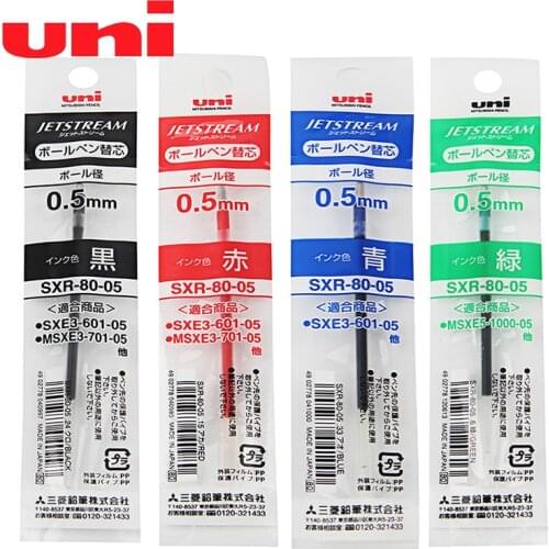 10pcs UNI JETSTREAM SXR-80 Medium Oil Refill Ballpoint Refill 0.38 / 0.5 / 0.7mm MSXE5-2005 Refill Quick-drying Low Resistance