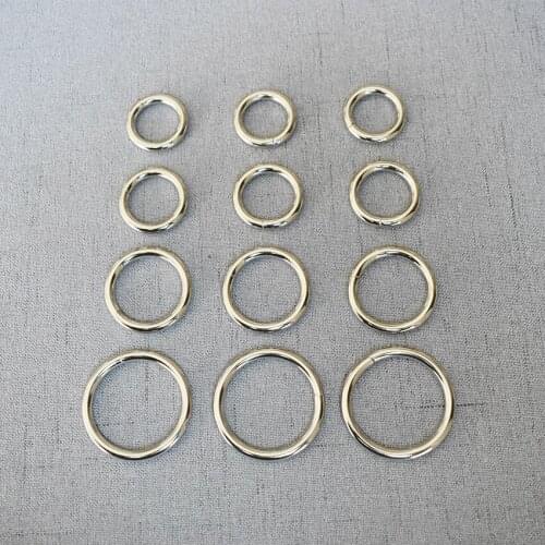 100 Pcs/Pack 15mm 20mm 25mm 32mm Metal O Rings for Pet Puppy Collar Webbing Strap Leather bag Sewing Parts DIY Accessory