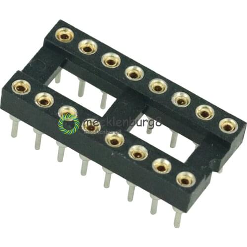 10X 16Pin DIP SIP Round IC Sockets Adaptor Solder Type Gold Plated Machined