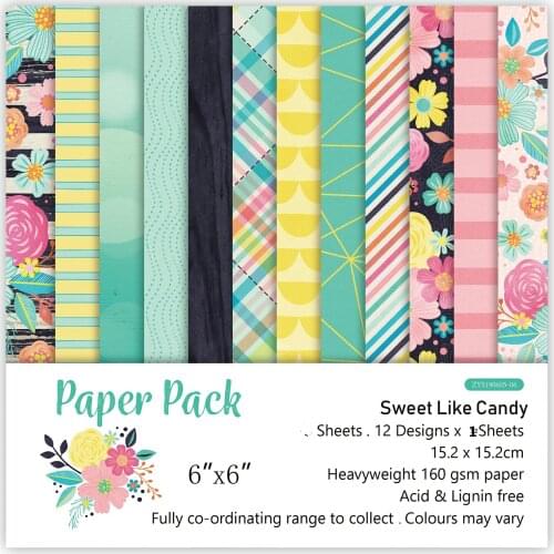 12 Sheets sweet like candy Scrapbooking Pads Paper Origami Art Background Paper Card Making DIY Scrapbook Paper Craft B1030