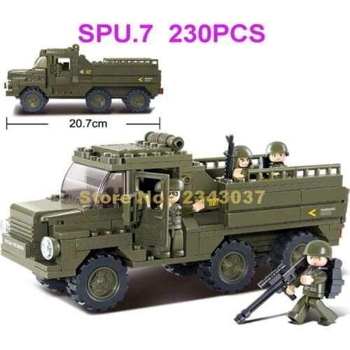0301 230pcs Military Army Troop Armored Personnel Carrier Building Blocks Toy
