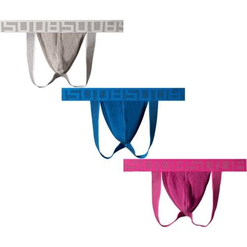 3PCS High Quality Cotton Underpants Gay Men Sexy Mans Underwear Thong Men Jockstrap Low waist Mens Thongs And G strings Sexi