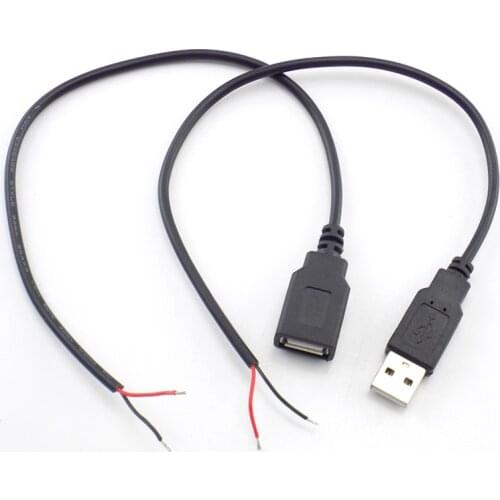 5V USB Power Supply Cable USB 2.0 A Female Male 2 Pin/4 pin Wire Jack Charger Charging Cord Extension DIY Connector