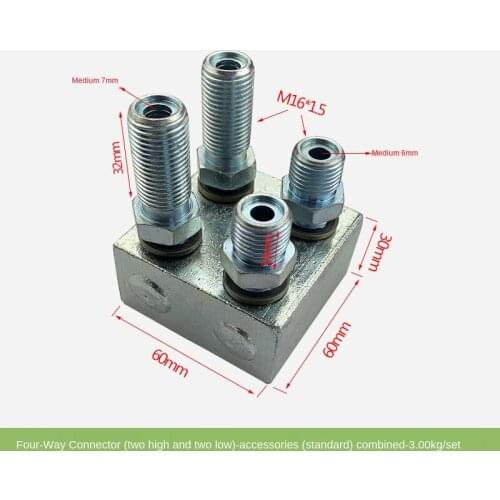 For Forklift accessories Oil Line Joint External Wire Joint Four-way Joint (without fixing plate) combined flat type accessories