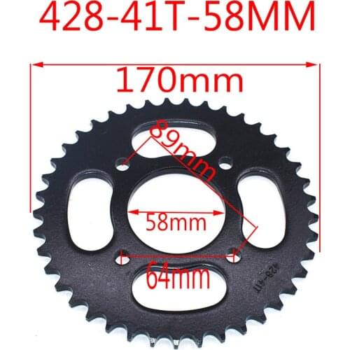 428H Chain rear sprocket 41 tooth 58mm diameter for CRF50 XR50 Dirt Pit Bike motorcycle Motocross 428 gear Fit 10inch rear wheel