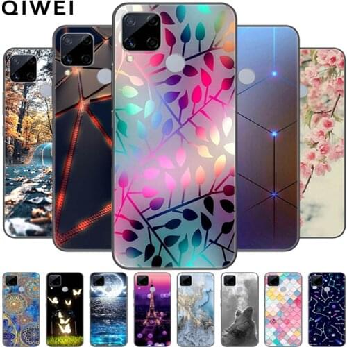 For OPPO Realme C15 Case Black Bumper Soft Silicone Back Cover For Realme C15 Phone Cases 6.5'' RealmeC15 C 15 RMX2180 Shells