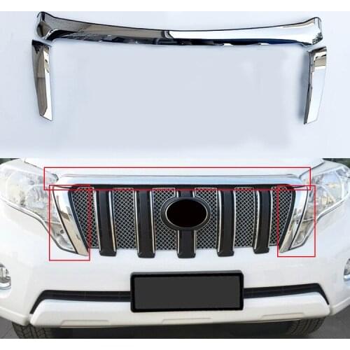 Cover Case Sticker For Toyota PRADO FJ150 FJ 150 2014-2017 Car Styling 3pcs Head Racing Grills Decoration Cover Case Stickers