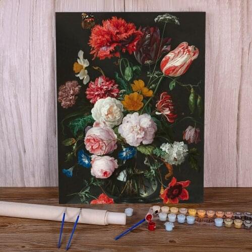 Flowers DIY Painting By Numbers Package Acrylic Paints 40*50 Canvas Painting Home Decor For Adults For Drawing Handiwork