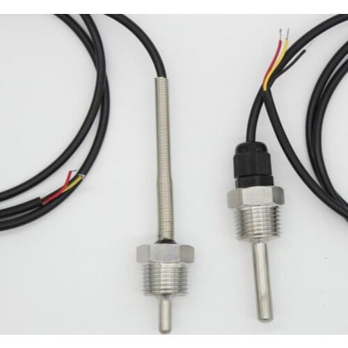 PT1000 SUS304 Housing Platinum Resistance Temperature Sensor G1/2 Thread Probe DIA=7mm 1.5m PVC 3-core Wire Stainless steel