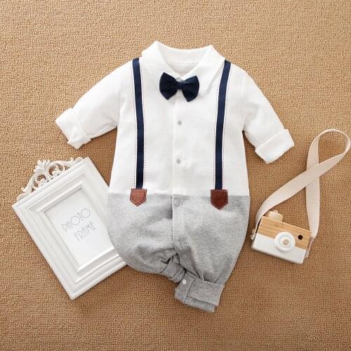 Prowow Mens Baby Clothes Formal Gentleman Babys Rompers +Necktie Crawlers For Kids Infant Boy Jumpsuit For Kids