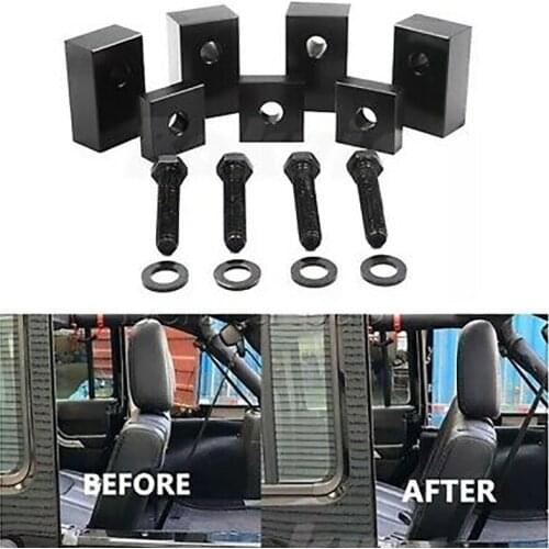 For Jeep Wrangler JK JL 2007 - 2018 Rear Seat Support Cushion Lifting and Tilt Washer Kit Car Modeling Accessories Black 15Pcs