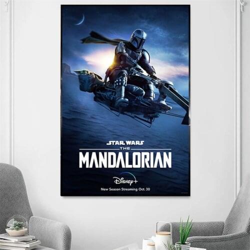 Marvel Movie The Mandalorian Canvas Painting Star Wars Figure Posters and Prints Wall Art Pictures for Living Room Decoration