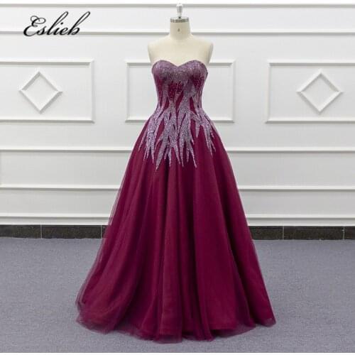 Red evening dress sleeveless o neck ball gown elegant dress with short train for party quick shipping