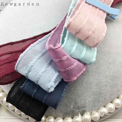 40mm 1.5" Stripe Linen yarn ribbon DIY bowknot accessories Satin ribbons handmade tape 4m/lot