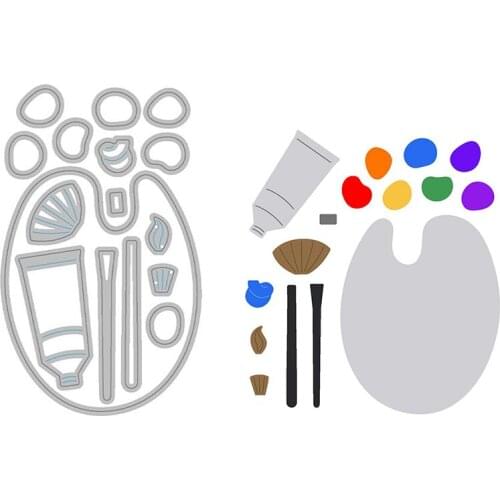 Metal Cutting Dies Irregular Pattern Colorful Pigment Palette To Decoration For DIY Scrapbook Photo Album Craft Card 2021 New