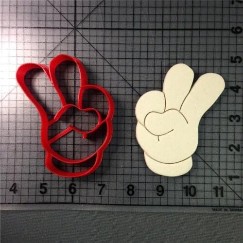 Mickey Hand Count 2 Cookie Die Cutting Kitchen Baking Supplies Cake Icing Decoration Tool Set 3D Printed Custom Seal