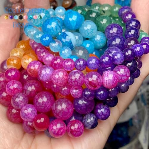 Natural Stone 7 Chakra Healing Beads Dragon Veins Loose Spacer Round For Jewelry Making 6-10 MM DIY Bracelet Accessories