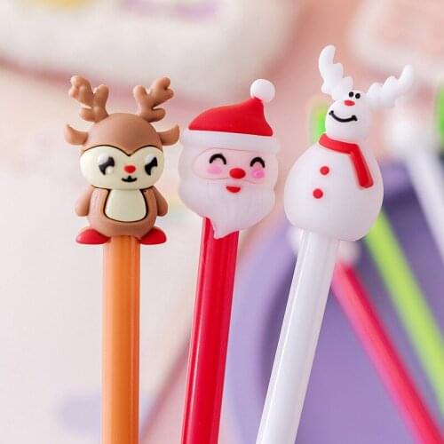 Neutral Gel Pen Cute Cartoon Christmas Series Students Pen Christmas Stationery School Office Supplies Writing Tools Gel Pens
