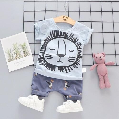 New Arrival Toddler Boy Kids Clothes Gentleman O'neck Short Sleeve T-shirt + Shorts 2 Piece Set Baby Boy Girl Cloths Outfit Set
