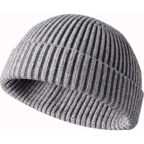 New Fashion Solid Color Winter Warm Sailor Caps Skullcap Beanies Knitted Hat For Men Women