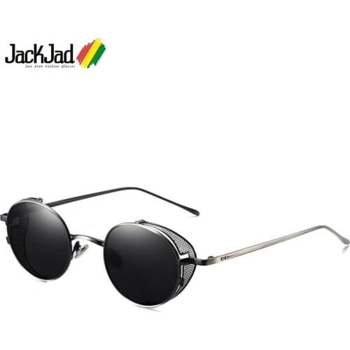 JackJad Vintage Classic Round Style SteamPunk Sunglasses Anti Blue Ray Eyewear Mesh Side Shield Sun Glasses Oculos De Sol 918