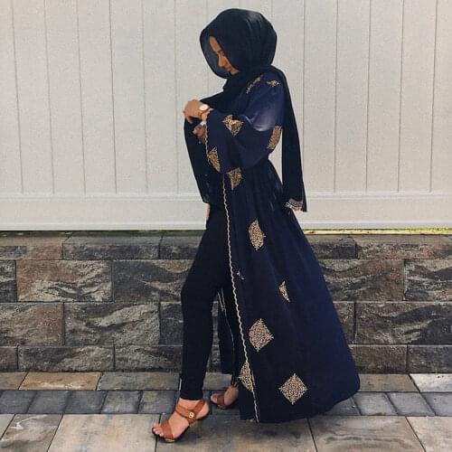 Dubai Open Abaya Kimono Muslim Hijab Dress Kaftan Abayas Islamic Clothing for Women Caftan Marocain Qatar Kleding Robe Musulman