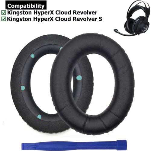 Replacement Earpads Ear Pads Cushion Pillow Cover Headband Repair Parts for Kingston HyperX Cloud Revolver S Gaming Headsets
